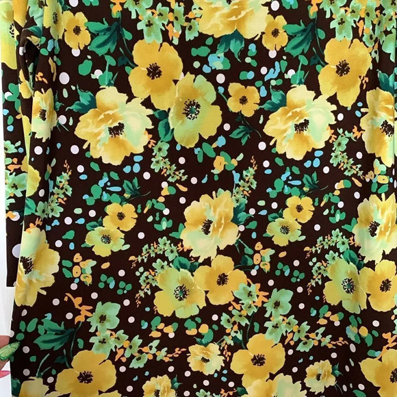 Susan Graver Floral Polka Dot Top - Picture 3 of 5